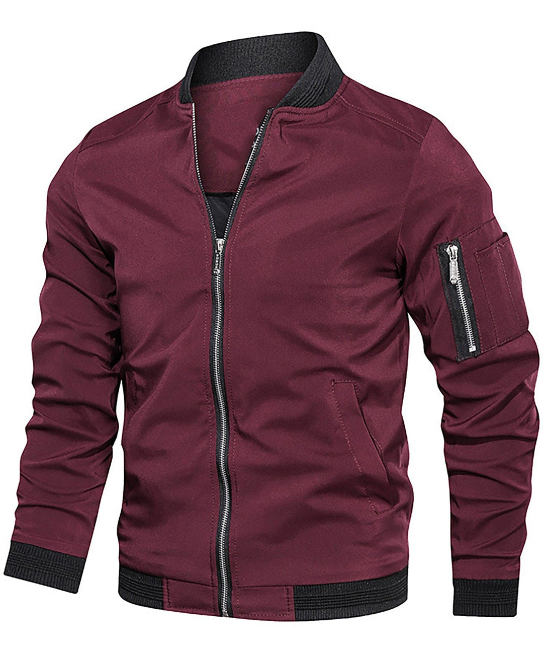 Versatile men's classic bomber jacket; a must-have for mens fashion, suitable for all casual occasions.