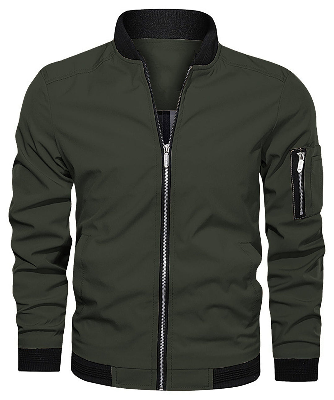 Classic men's outerwear bomber jacket, perfect for stylish layering during spring and fall seasons.