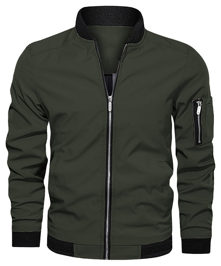 Classic men's outerwear bomber jacket, perfect for stylish layering during spring and fall seasons.
