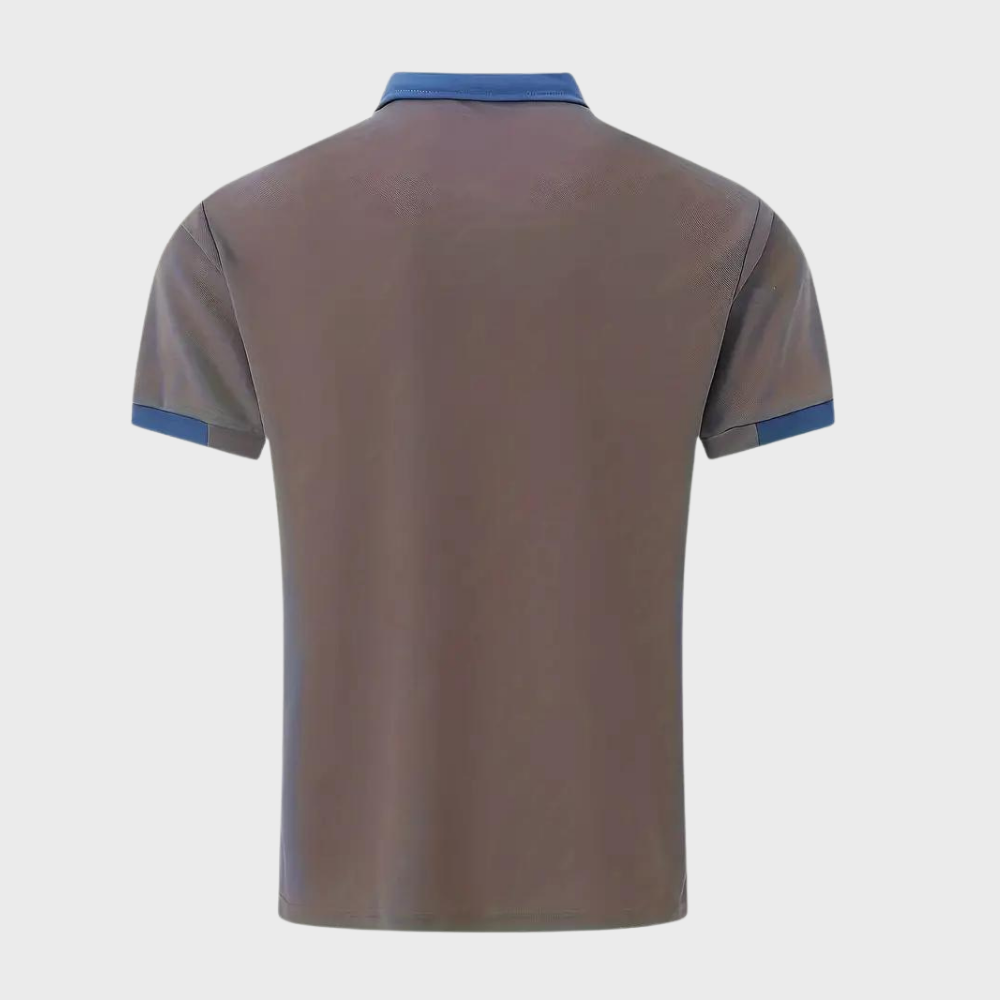 Lifestyle shot of a man enjoying summer in a new classic breathable short sleeve polo shirt