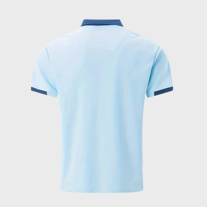 Men's new classic short sleeve polo shirt in red, breathable polyester fabric for summer activities