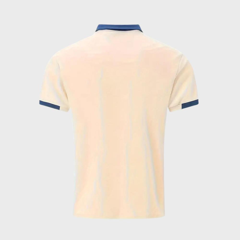 Men's black breathable classic polo shirt, short sleeve, polyester, suitable for casual summer