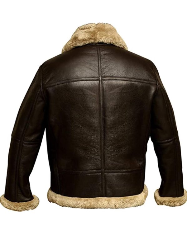 Casual men's leather jacket in a rich tan color, ideal for winter style.