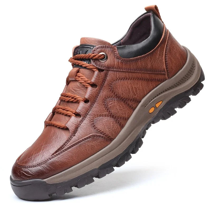 Men's classic brown orthopaedic shoes for all-day comfort and support.