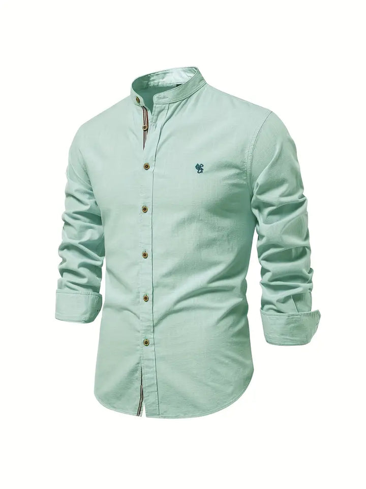 Classic men's long sleeve button shirt, a comfortable and versatile top for modern men's everyday fashion.