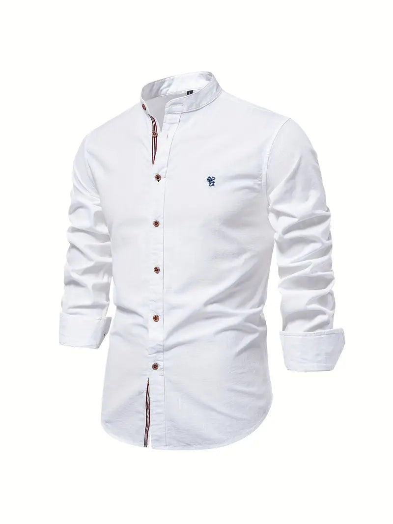 Men's casual long sleeve button shirt, a classic and comfortable piece for versatile smart casual outfits.