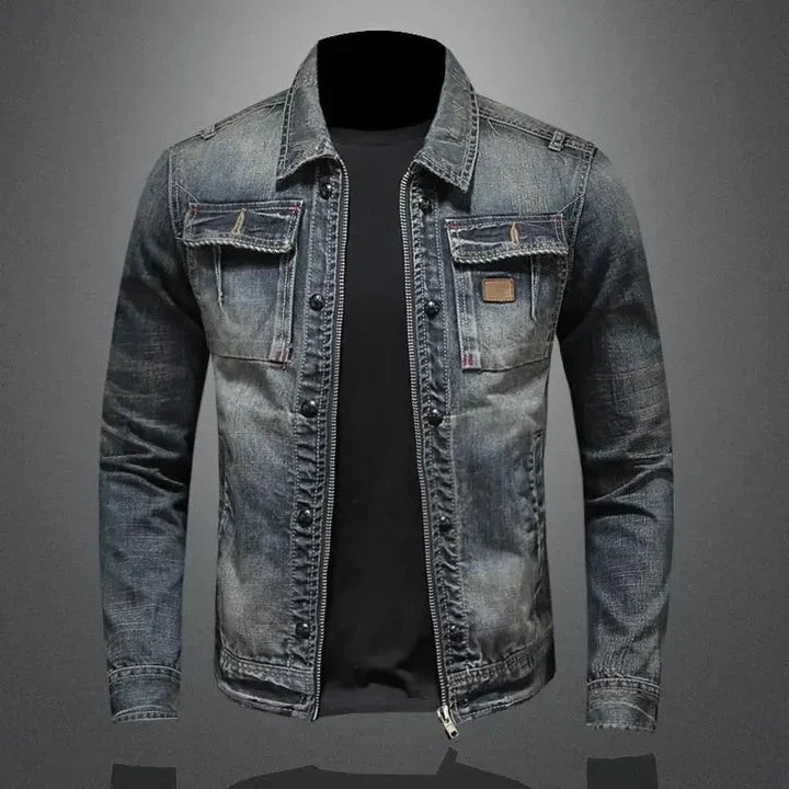 Men's classic button-up denim jacket. Timeless, versatile outerwear for casual everyday style & men's fashion.