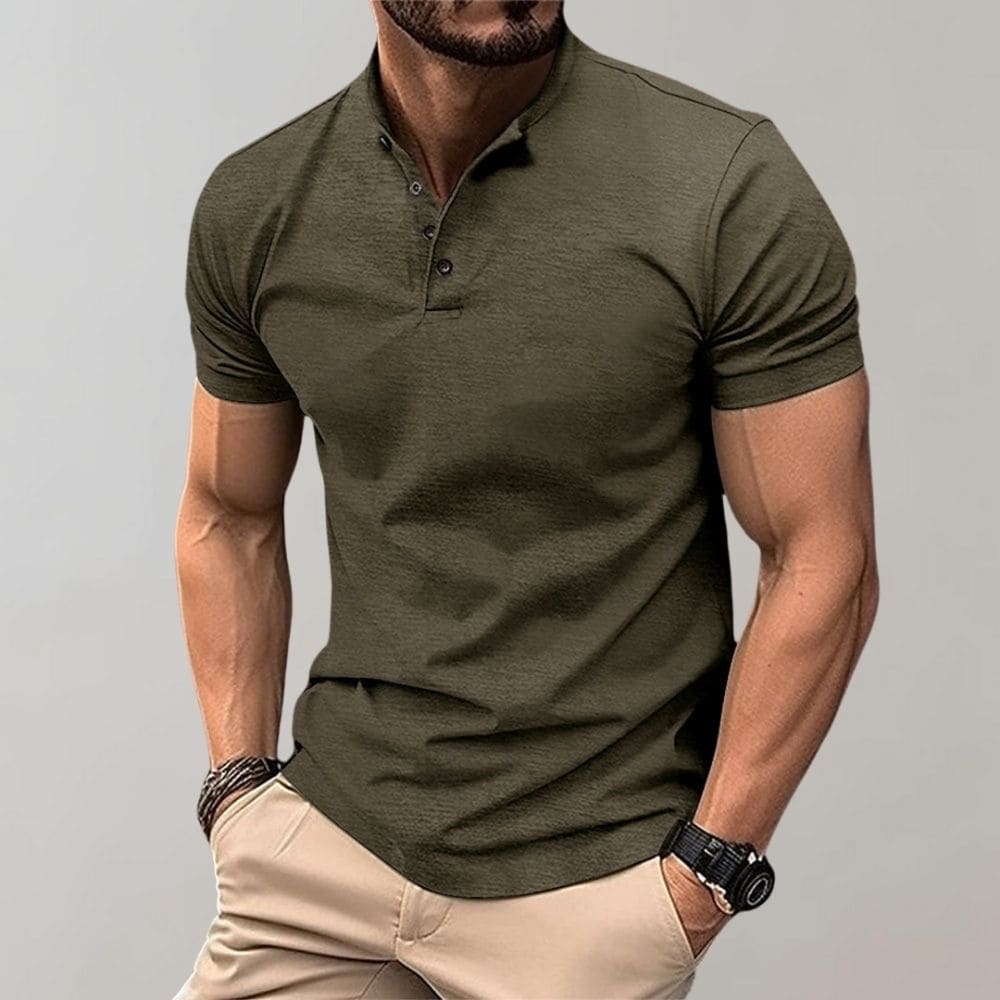 Effortlessly stylish men's polo shirt. A comfortable & classic casual top for men's spring & summer fashion.