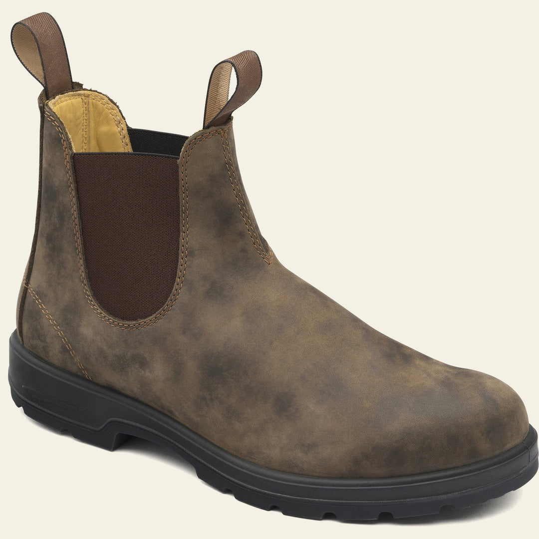 Stylish men's Chelsea ankle boots, easy pull-on design for comfortable, fashionable everyday casual footwear.