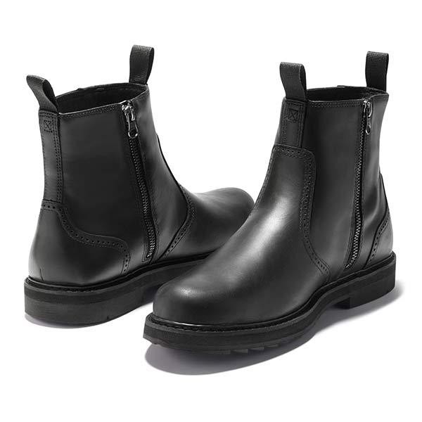 Stylish Men's Khaki Leather Chelsea Boots, front view, perfect for casual or dress wear