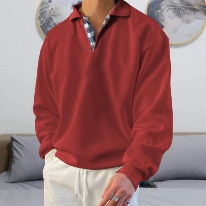Men's classic comfort pullover sweater, timeless style for autumn & winter casual fashion.