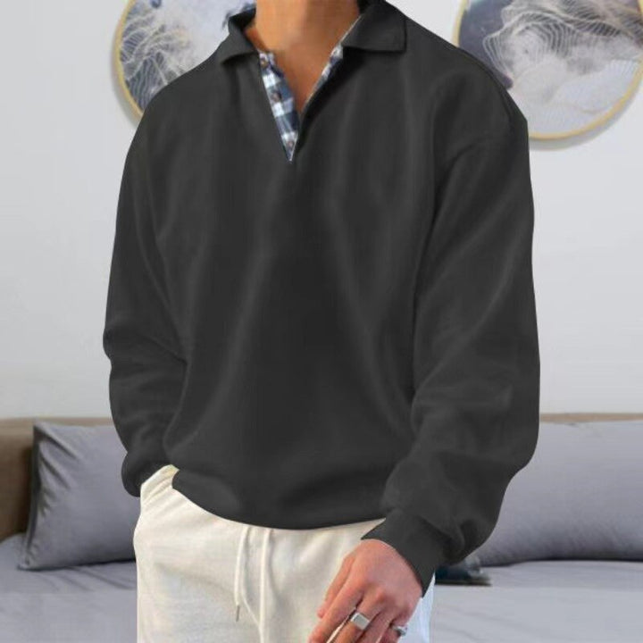Stylish men's long sleeve comfort sweater in a classic design, perfect for autumn & winter fashion.