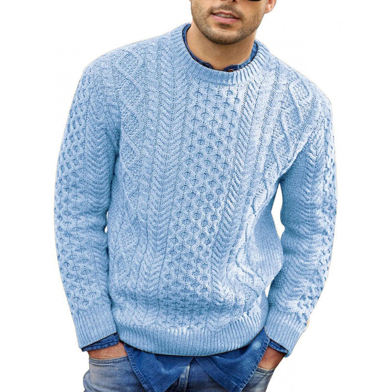Men's classic crew neck knit sweater in a versatile color. Long sleeve, relaxed fit for comfortable autumn/winter wear.