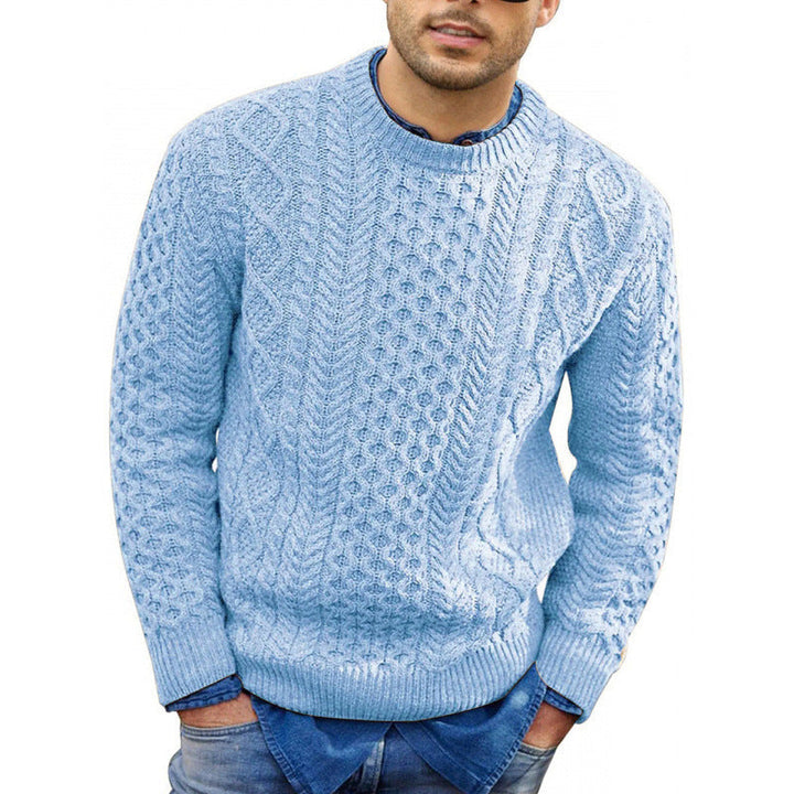 Men's classic crew neck knit sweater in a versatile color. Long sleeve, relaxed fit for comfortable autumn/winter wear.