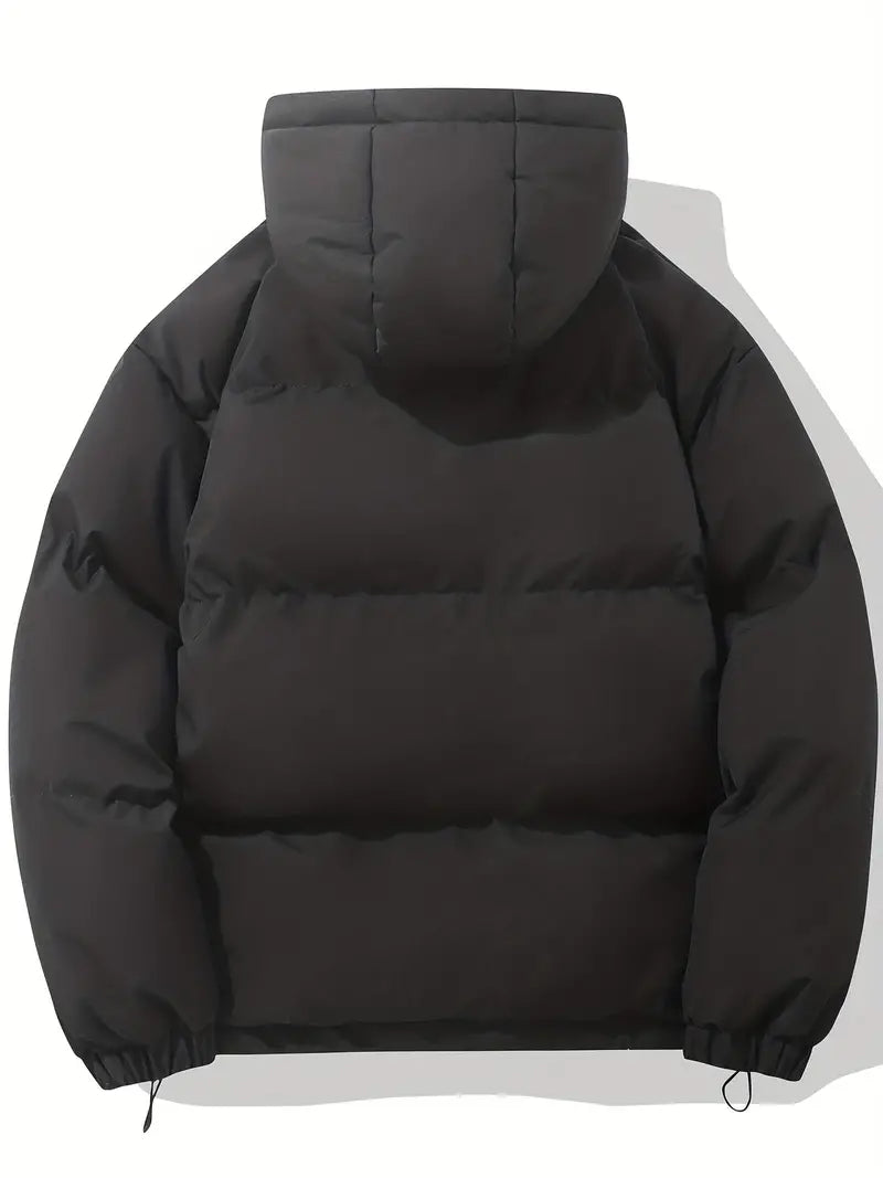 Essential warm outerwear: a men's hooded jacket with a timeless classic design.