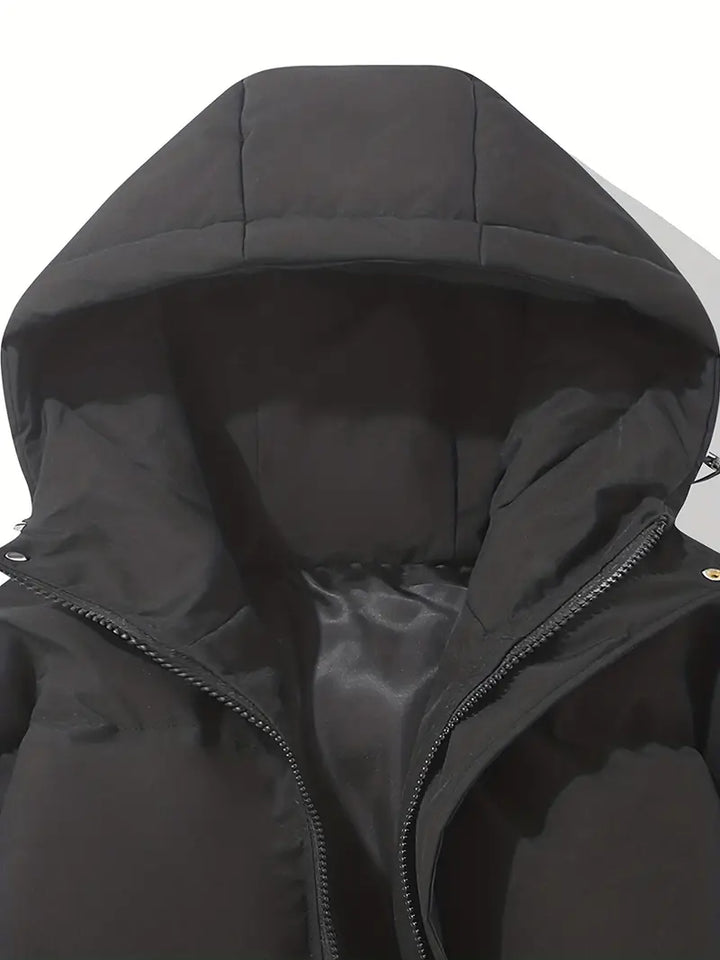 Winter fashion must-have: a men's classic hooded jacket for ultimate warmth & style.