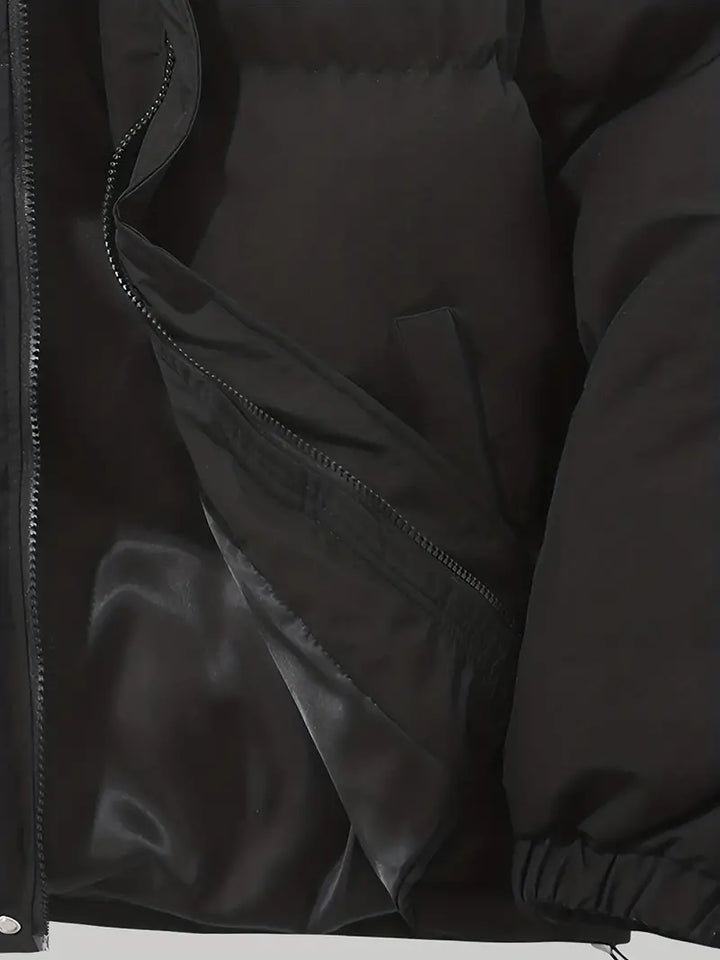 Comfortable men's hooded jacket, great for layering in cold weather and casual looks.