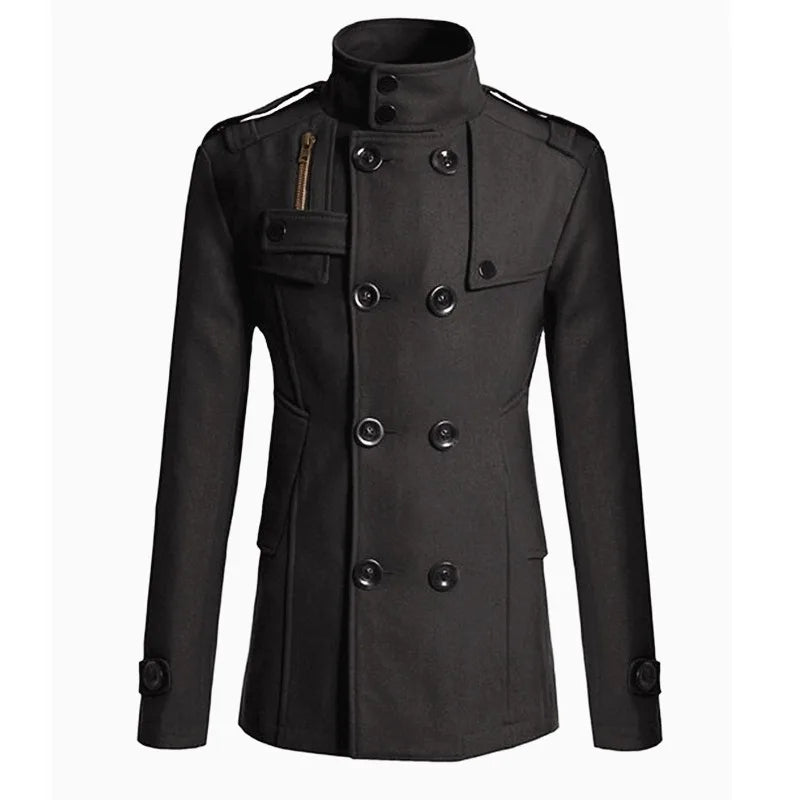 Men's classic double-breasted trench coat in a timeless style, perfect for sophisticated autumn outerwear.