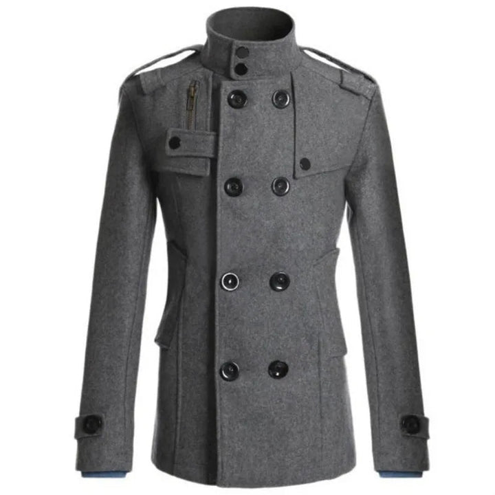 High-quality men's classic double-breasted trench coat, essential outerwear for a refined and stylish look.