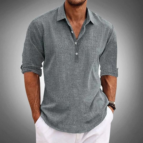 Breathable grey men's classic fit polo shirt, perfect for warm weather