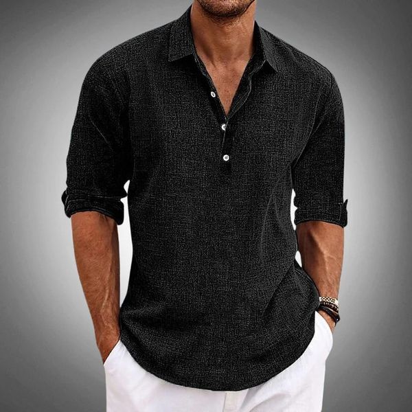 Stylish black men's classic fit polo shirt, ideal for summer days