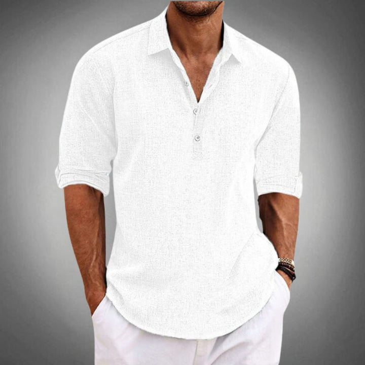 Comfortable beige men's classic fit polo shirt for casual summer style