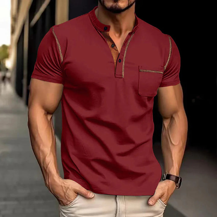 Grey men's classic fit short sleeve polo, perfect for everyday casual wear.
