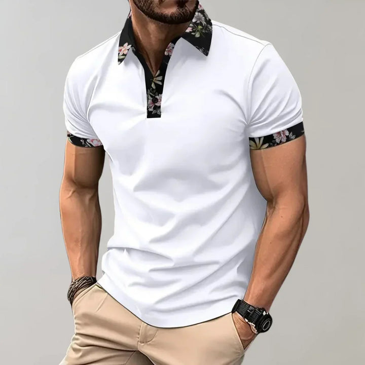 Comfortable short sleeve men's polo in a classic fit, suitable for casual outings, summer, or smart casual style.