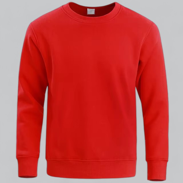 Everyday men's basic crew neck sweatshirt, showcasing a classic comfortable design.