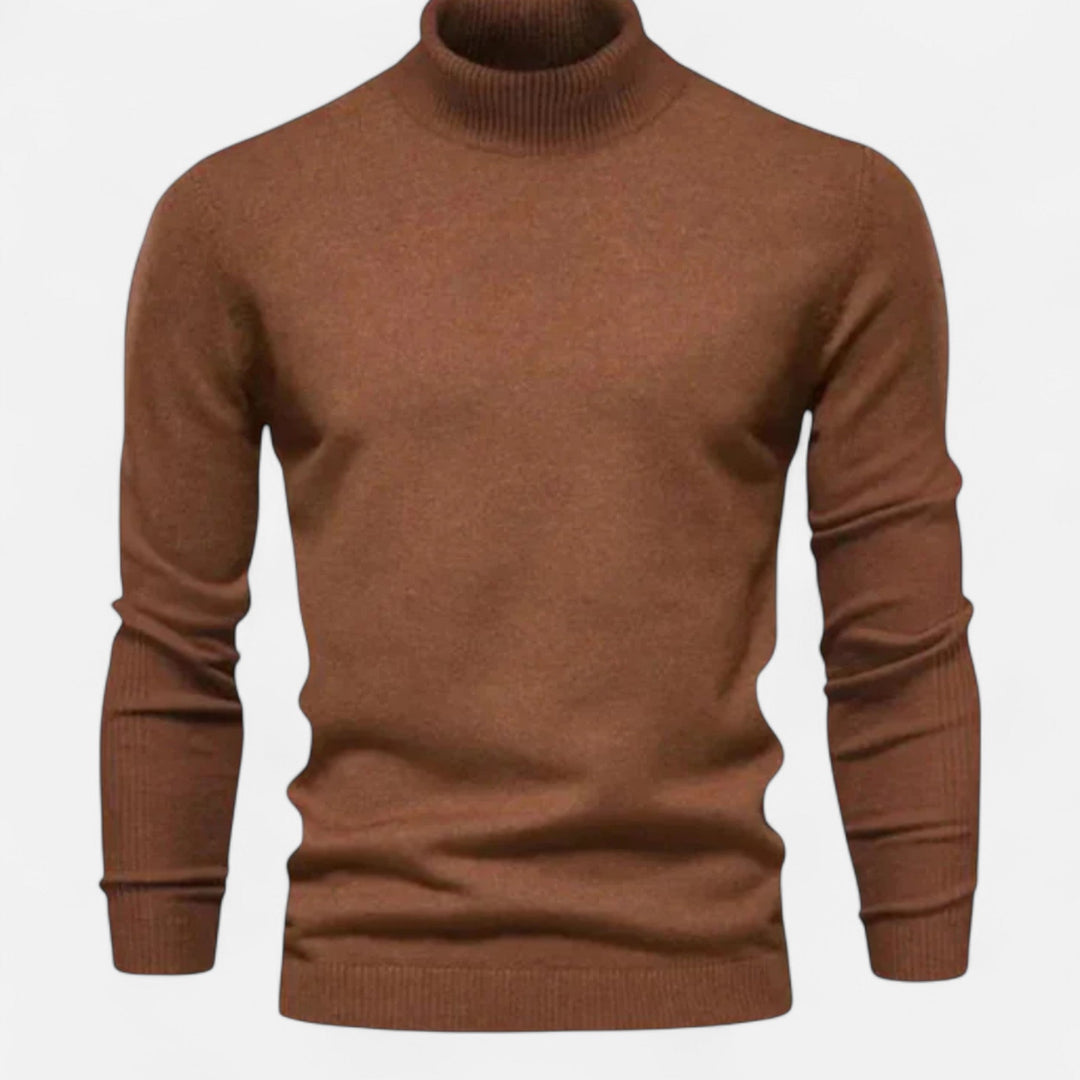 Men's classic grey crew neck sweater, comfortable and versatile for timeless autumn and winter fashion.