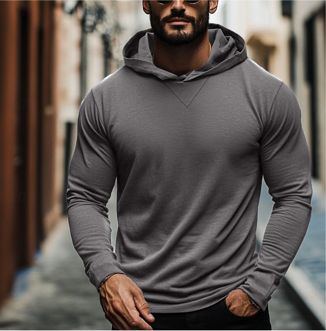 Soft men's pullover hoodie fabric, perfect for comfortable everyday wear & stylish winter layering.