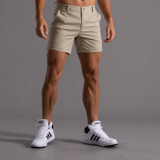 Stylish black men's chino shorts, ideal for versatile summer outfits and casual wear.