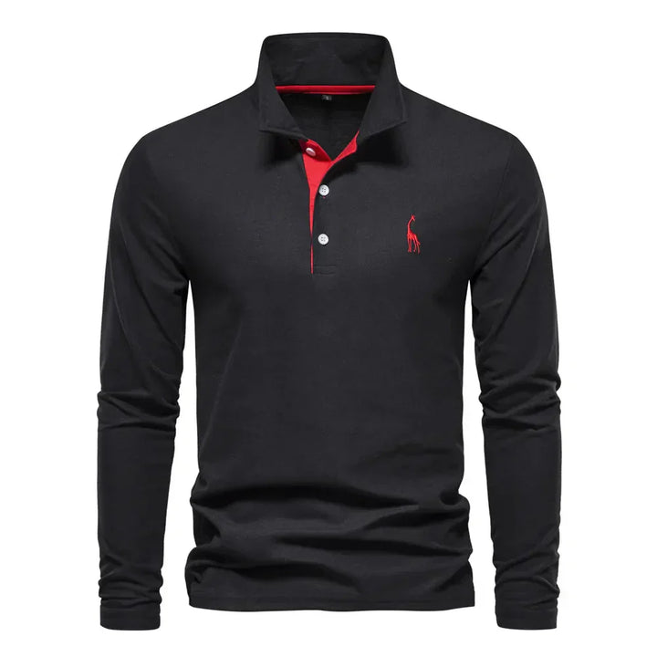 High-quality men's classic long sleeve polo. An essential, versatile shirt for casual and smart everyday fashion.