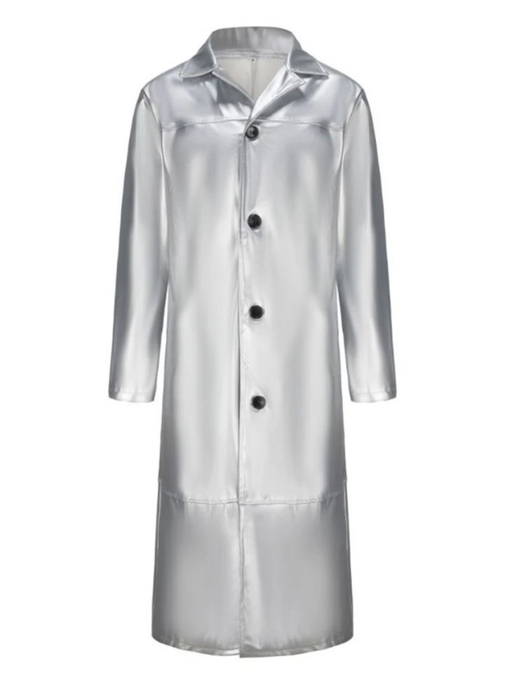 Classic men's outerwear: a stylish longline trench coat for all seasons.