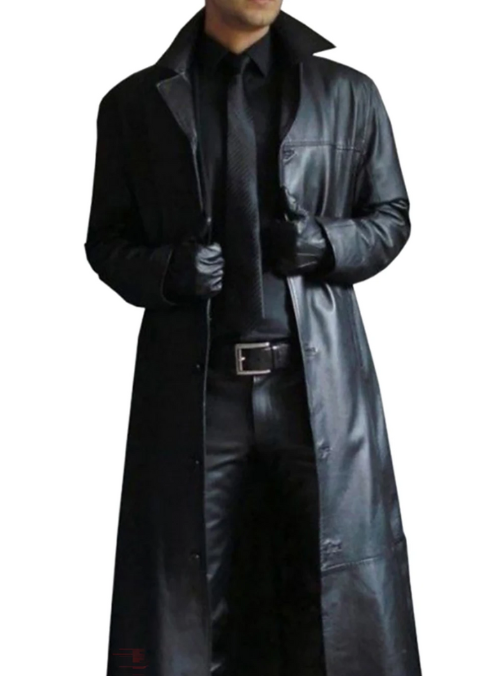 Men's versatile long coat, a trench style that elevates any wardrobe with classic elegance.