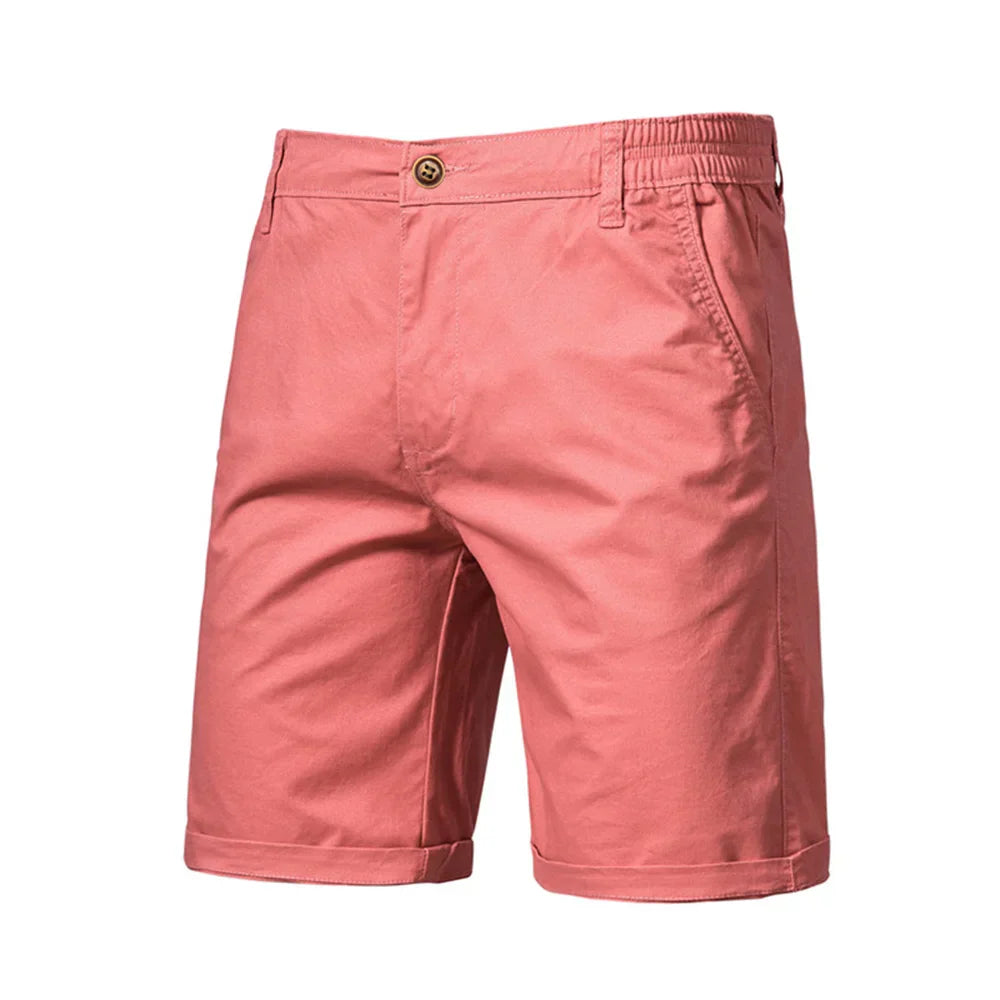 Comfortable light blue men's chino shorts, essential for stylish summer fashion.
