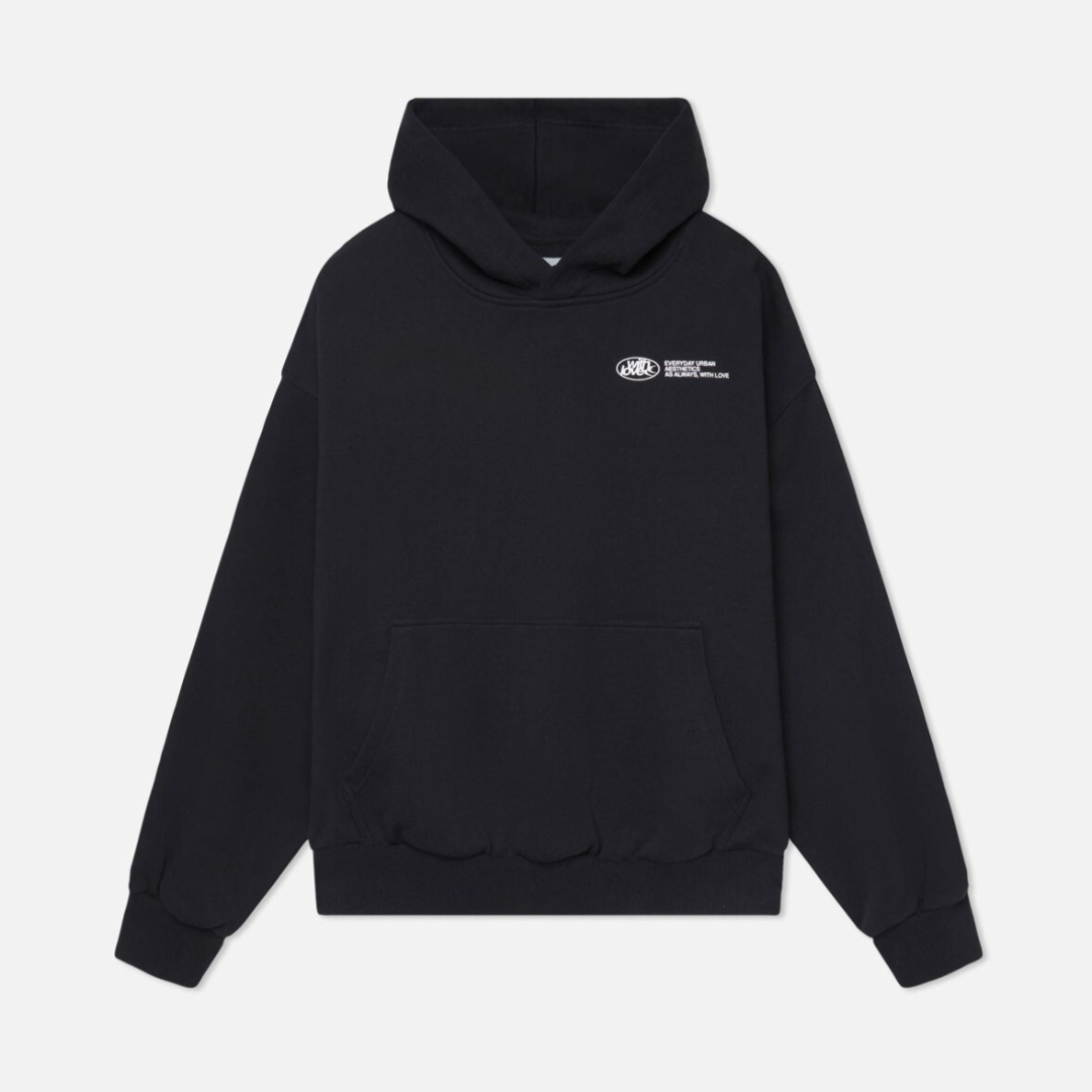 Back view: Men's pullover hoodie, designed for casual wear, ultimate comfort, & a relaxed regular fit.