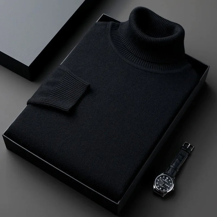 Comfortable men's roll neck sweater. Classic fit pullover for effortless everyday wear and smart casual style.