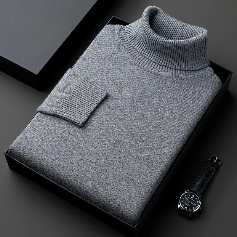 Effortless style with this men's roll neck sweater. A classic fit pullover, essential menswear for comfort.