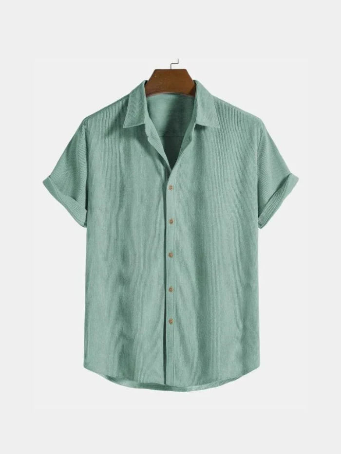 Green men's versatile short-sleeve polo shirt, perfect for casual or smart casual everyday fashion & comfort.
