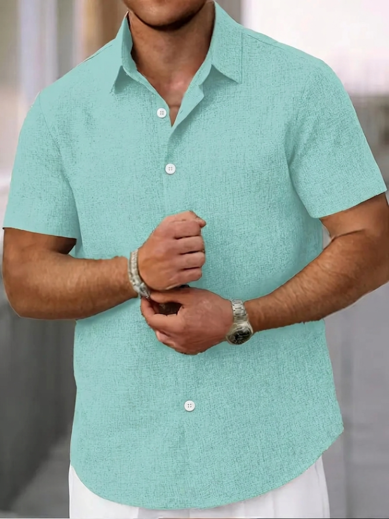 Stylish men's casual short sleeve summer shirt, perfect for a relaxed yet fashionable look.