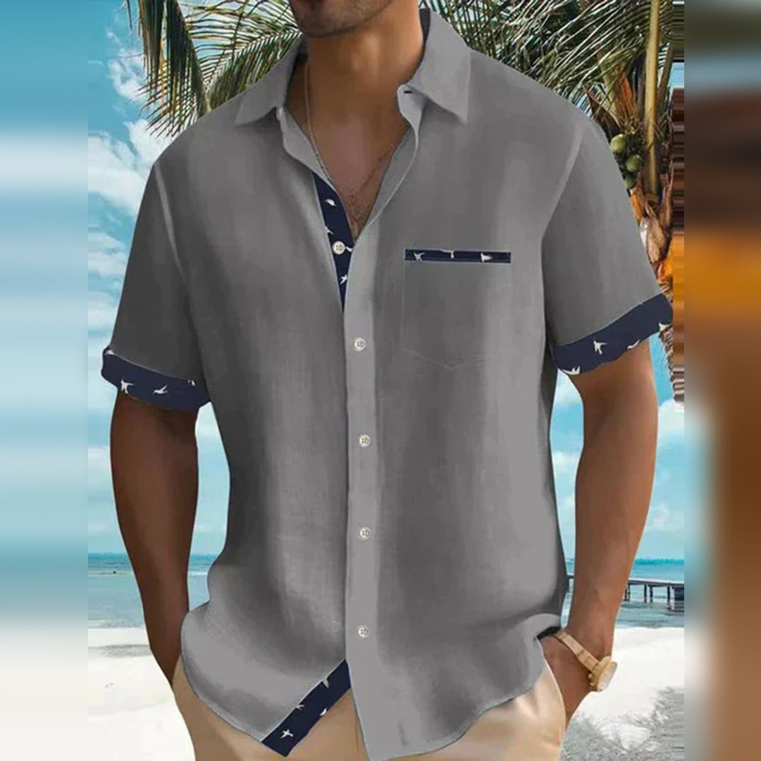 Stylish men's slim fit button-down shirt, a classic long sleeve design perfect for modern men's fashion.