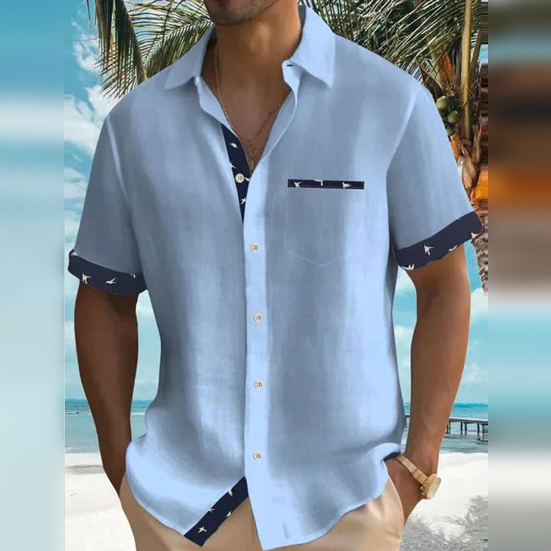 Comfortable men's classic long sleeve slim fit button-down shirt, ideal for a smart casual or dressy look.