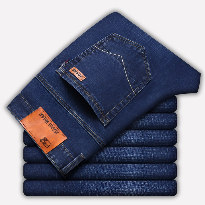 Versatile men's straight leg jeans, a classic apparel bottom offering casual style and relaxed comfort.