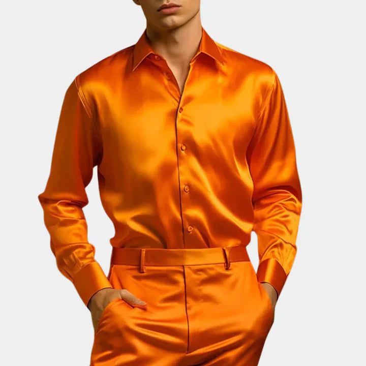 Versatile men's cotton blend long sleeve shirt, offering comfort fit and classic style