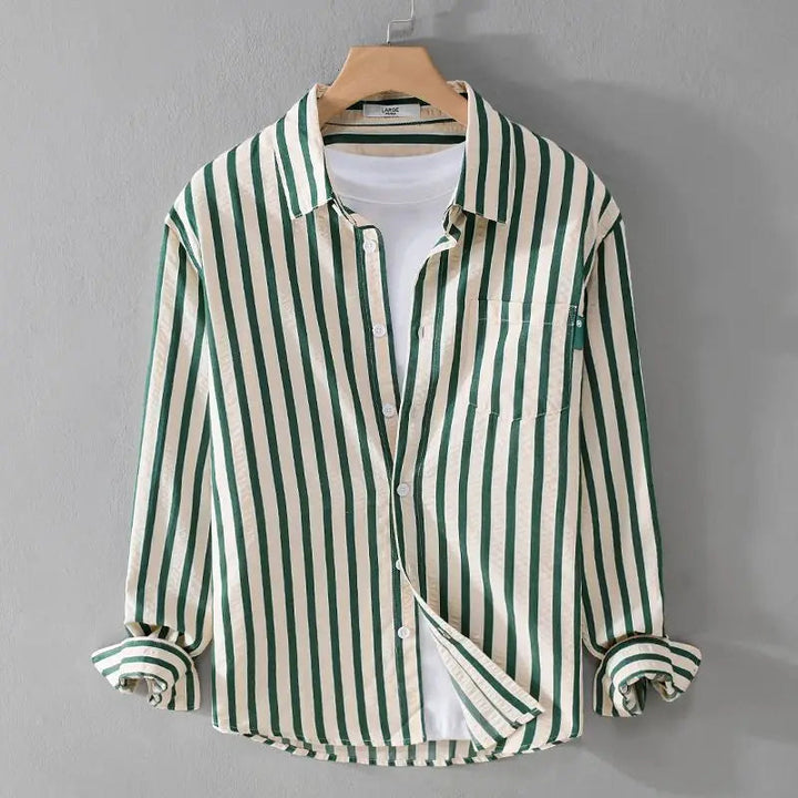 Men's classic striped button-down shirt, long sleeve, perfect for casual or smart everyday wear.