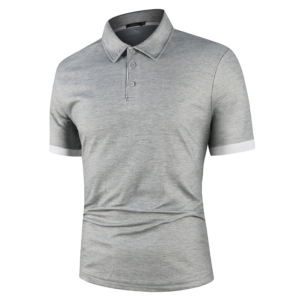 Men's classic summer polo shirt, lightweight, breathable, & comfortable. Perfect for smart casual outfits.