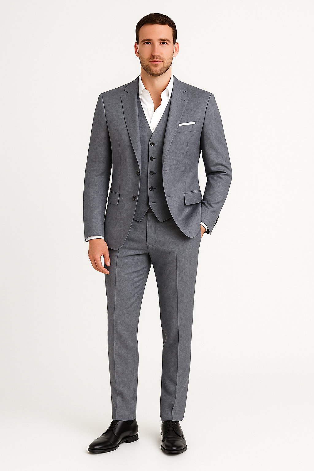 Classic men's tailored spring suit set, showcasing sharp lines and a modern fit for business.