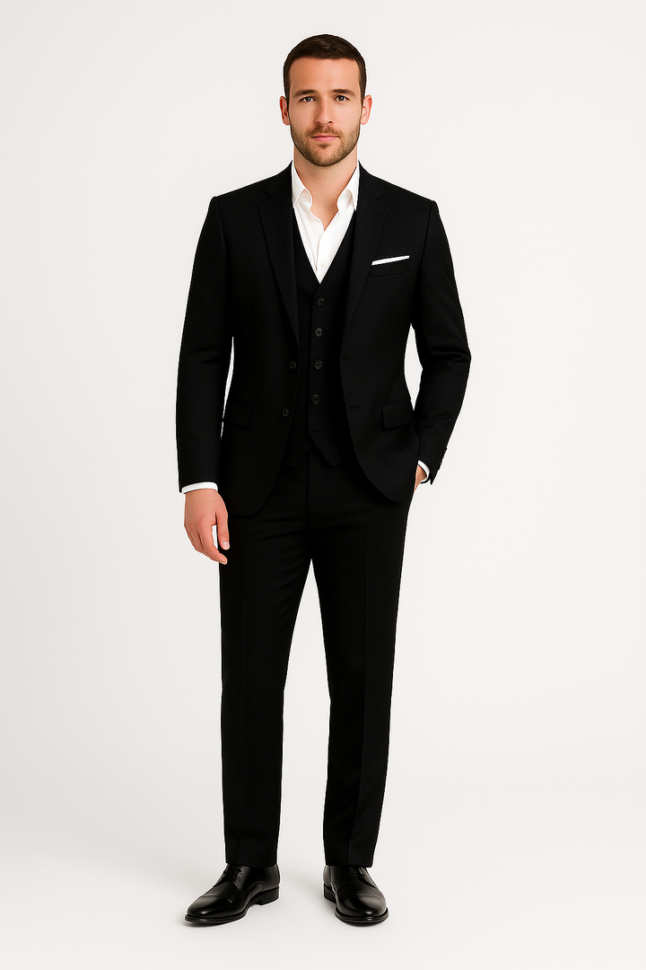 Men's sophisticated tailored suit in a timeless design, offering comfort and style for spring events.