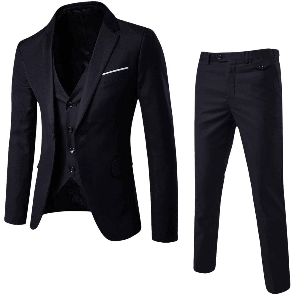 High-quality men's classic suit set, designed for spring fashion with a focus on tailored elegance.